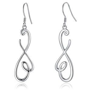 New 925 Sterling Silver Infinity Open Heart Drops